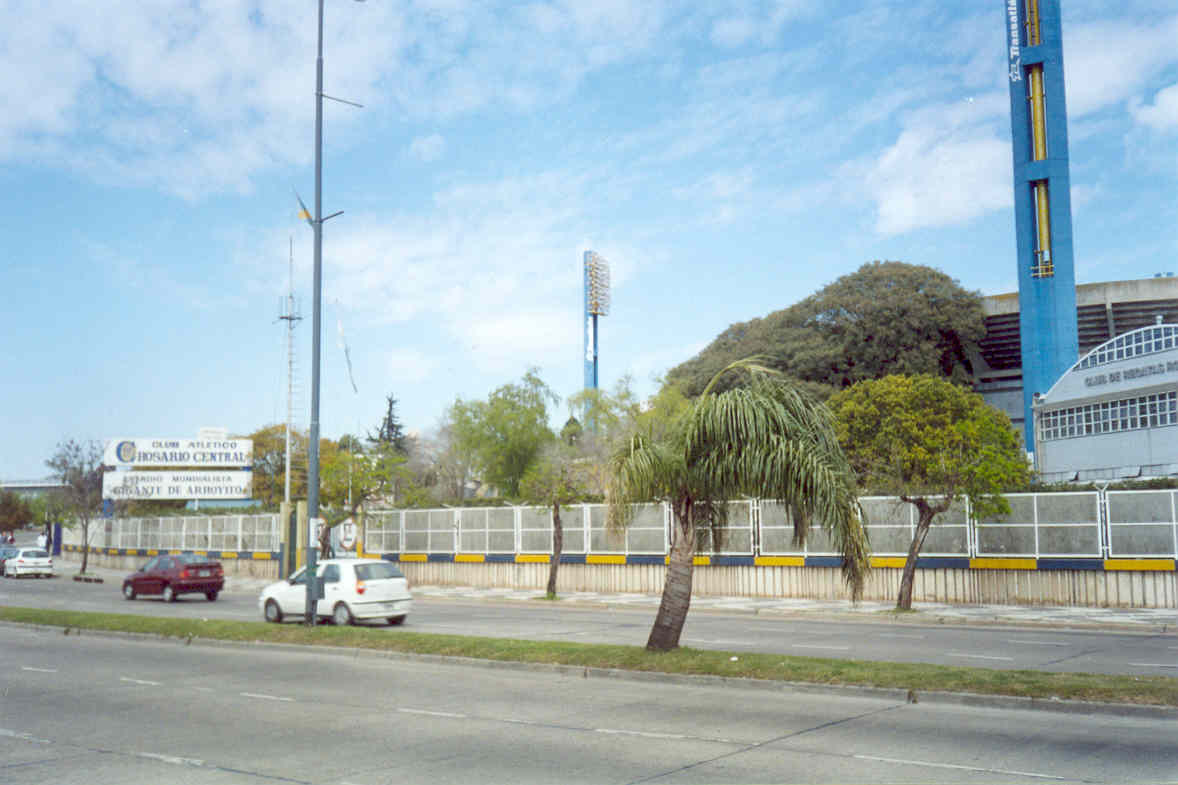 Exterior del estadio de Rosario Central en el barrio Arroyito, Rosario